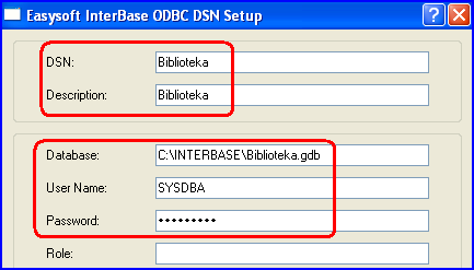 Рис. 3. Основные настройки ODBC
